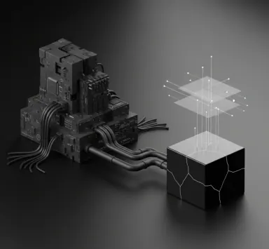 Illustration of outdated legacy system being modernized with new technology